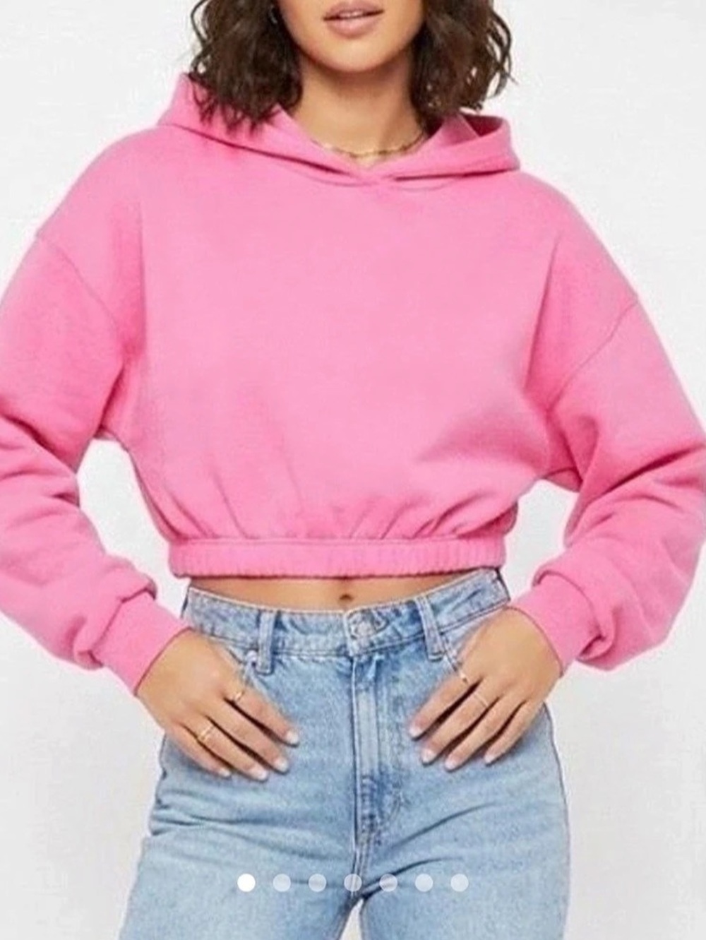 Naked Wardrobe • Women’s Pink Cropped Hoodie Sweater XS NWOT